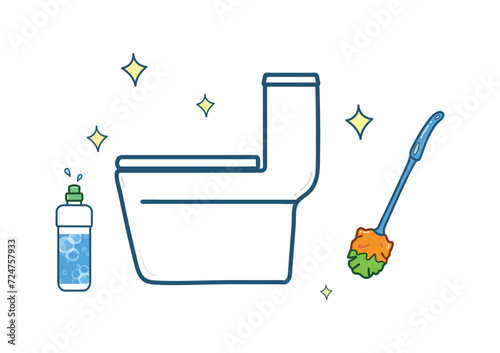 Cleaning tools and toilet bowl
