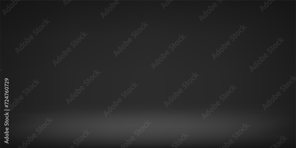Black studio room. Abstract gradient black. Template mock up for display of product. Vector illustration.