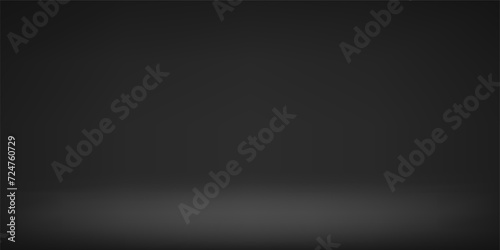 Black studio room. Abstract gradient black. Template mock up for display of product. Vector illustration.