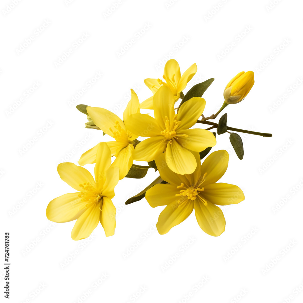 Obraz premium Winter Jasmine flower isolated on transparent background
