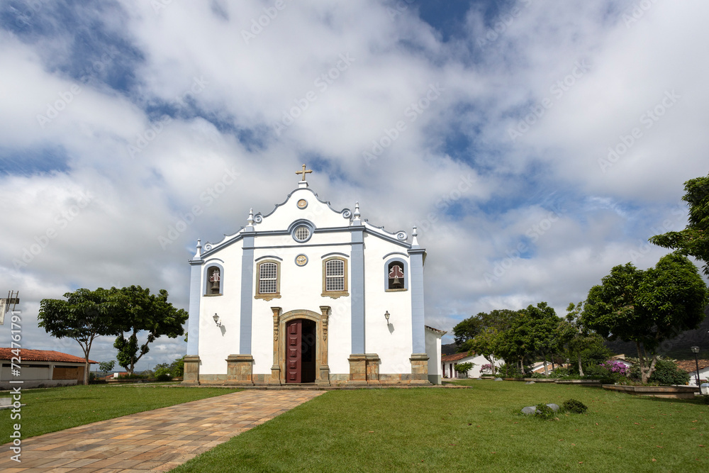 Jardim da entrada do Santuário da Santíssima Trindade, Igreja histórica de Tiradentes, Minas Gerais