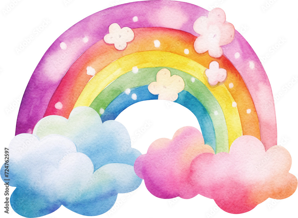 Rainbow watercolor illustration created with Generative AI technology Rainbow watercolor illustration created with Generative AI technology