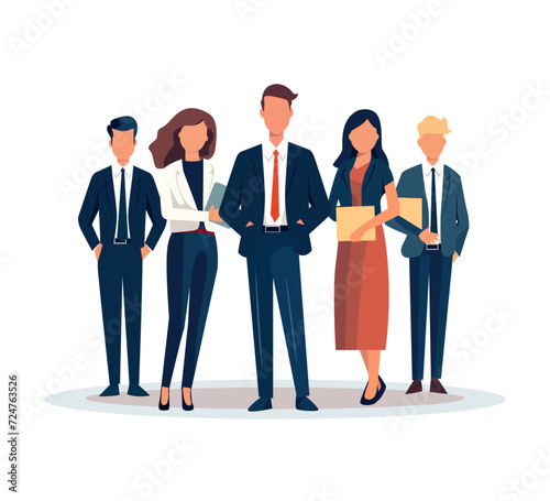 group of business people flat character illustration for web