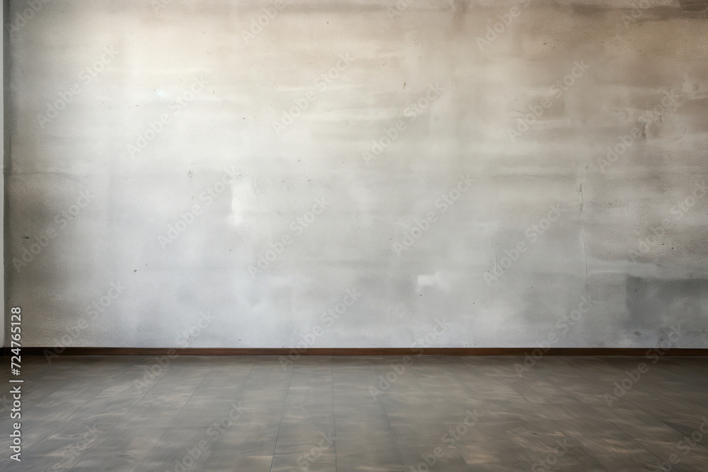 Rough Grunge Concrete Interior: A Vintage Empty Room with Textured Grey Walls and Weathered Cement Floor