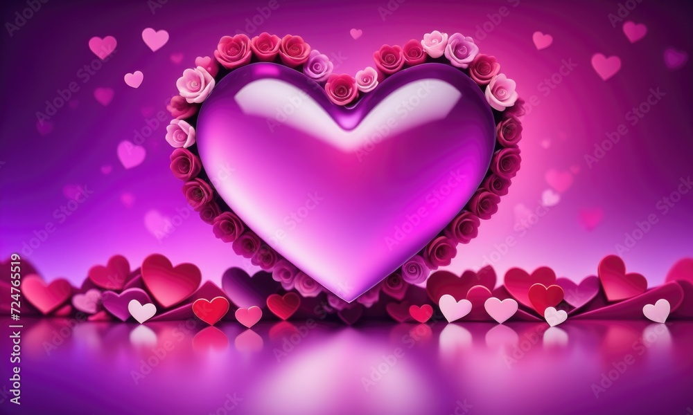 valentines day  purple background by ai generated