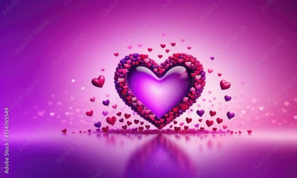 valentines day  purple background by ai generated