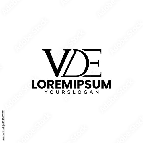 initial letter v d e logo design