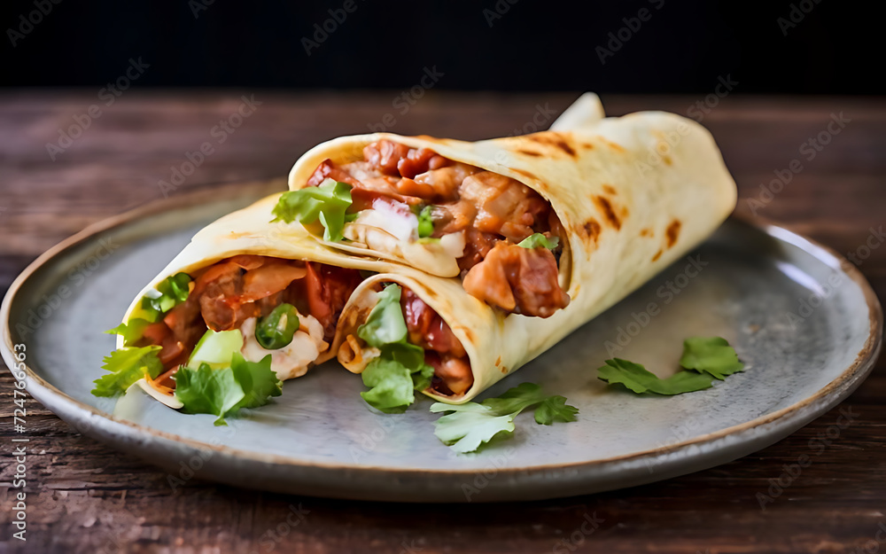 Capture the essence of Carne Asada Burrito in a mouthwatering food photography shot Capture the essence of Carne Asada Burrito in a mouthwatering food photography shot