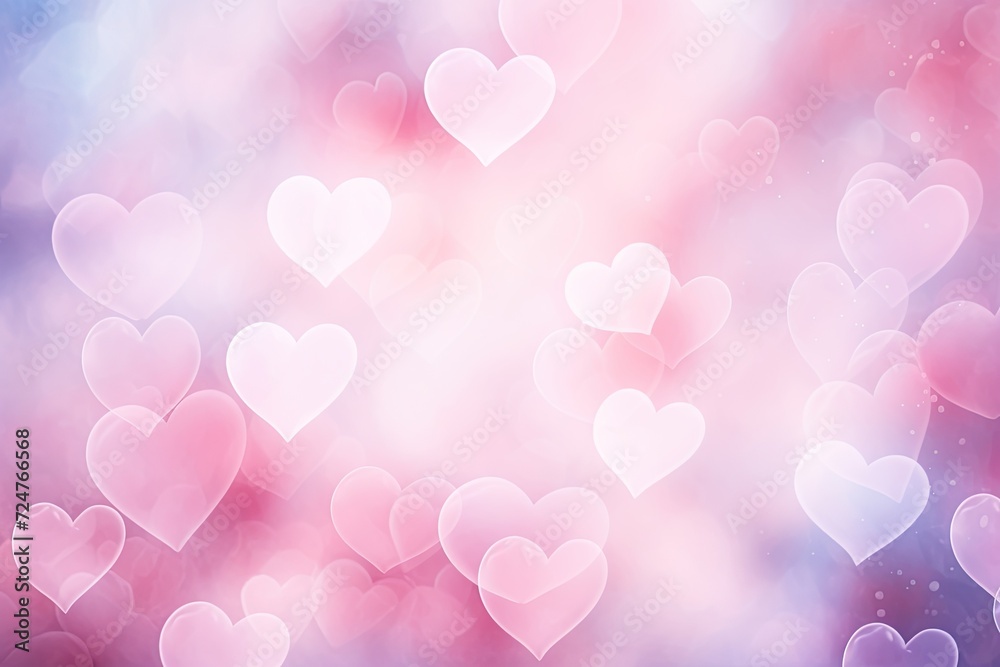 soft pink valentines day heart background illustration