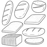vector set of bread
