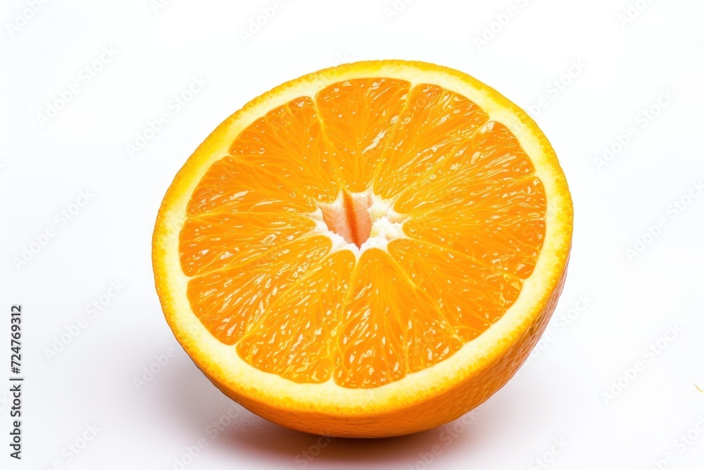Vibrant orange, isolated against a pristine white background Vibrant orange, isolated against a pristine white background