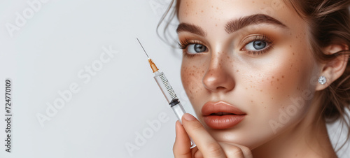 Beauty injections. Cosmetology procedures. Elegant Woman Receiving Cosmetic Injection