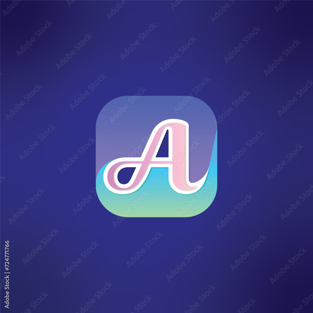 modern letter A abstract logo template, colorful, app icon, letter a logo for technology brand identity symbol mark design. modern letter A abstract logo template, colorful, app icon, letter a logo for technology brand identity symbol mark design.