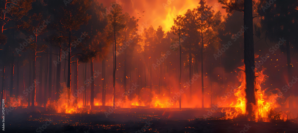 fire burning forest