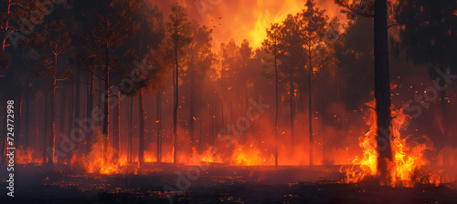 fire burning forest