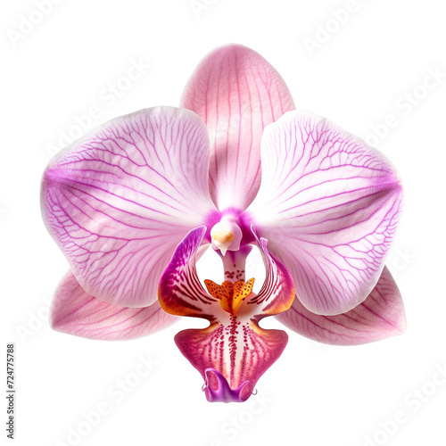isolated illustration of pink orchid flower. Created with Generative AI