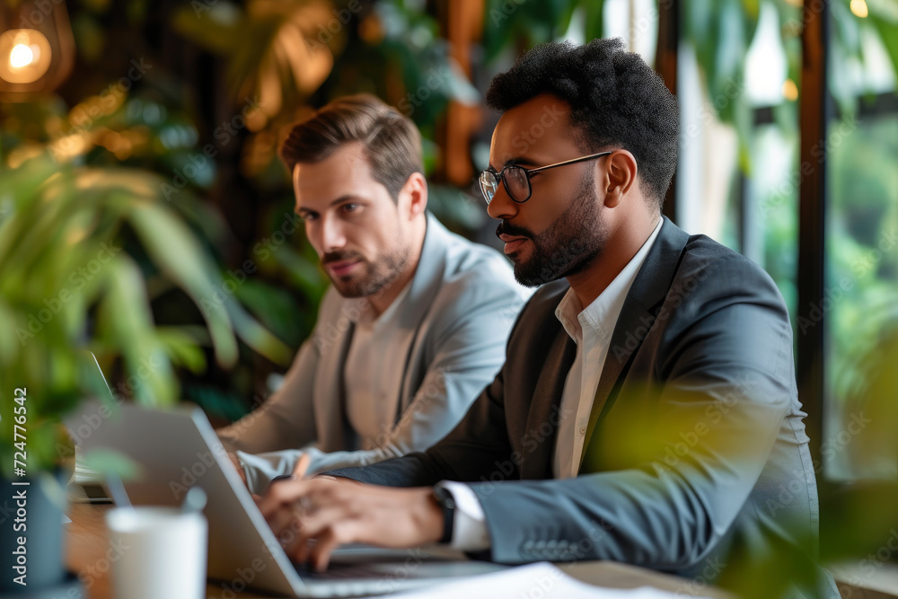 Modern Workplace Dynamics: Suit-clad Professionals Engaged Modern Workplace Dynamics: Suit-clad Professionals Engaged