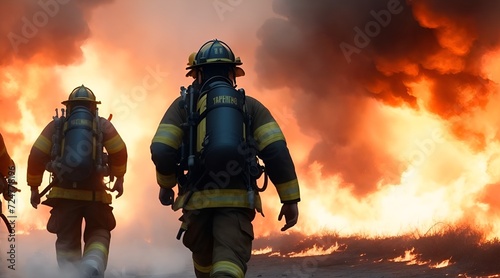 firefighters in action photo
