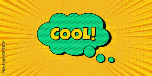 Bright comic background with speech bubble. Comic speech explosion. Comic background with geometric forms and halftone texture. Comic speed lines