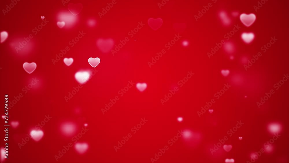 Valentine's day, Romantic Hearts Love Relationship Wedding, Greeting Soft Red Loop Background