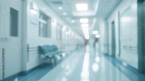 Blurred interior of hospital on world health day