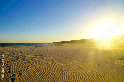 sunset at the beach  Valdevaqueros  Punta Paloma  Costa de la Luz  Andalusia  Spain