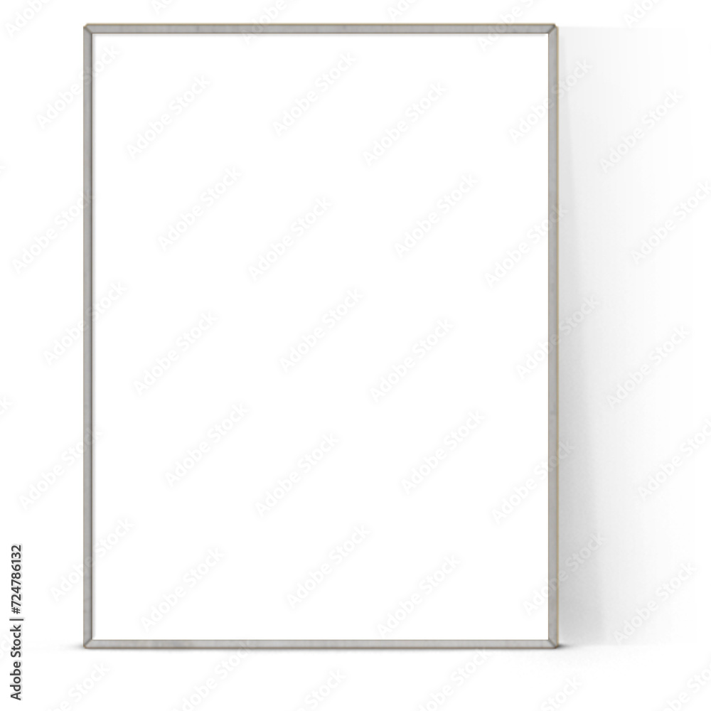 Empty various style of silver photo wall frame isolated on plain background ,suitable for your asset elements.