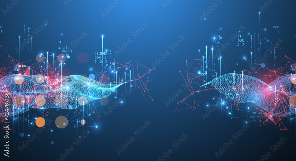 Big Data. Abstract digital futuristic wireframe vector illustration on technology background. Data mining and management concept. Hand drawn art. Big Data. Abstract digital futuristic wireframe vector illustration on technology background. Data mining and management concept. Hand drawn art.