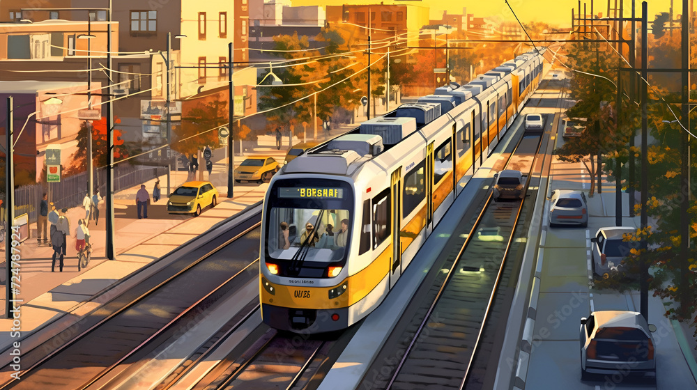 Tramway Design Desktop Wallpaper, Ai generative Tramway Design Desktop Wallpaper, Ai generative