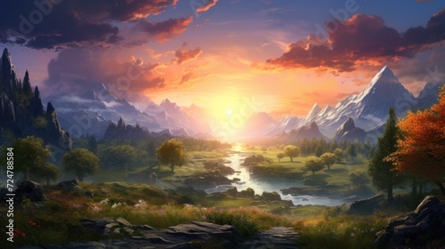 A beautiful RPG world to which you want to move and admire its beauty and breathtaking views game art