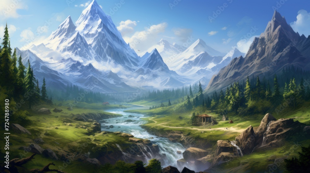 A beautiful RPG world to which you want to move and admire its beauty and breathtaking views game art