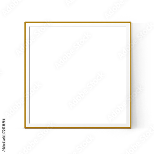 Empty various style of golden photo wall frame isolated on plain background ,suitable for your asset elements.