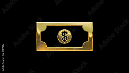 Currency money gold yen euro dollar sign icon isolated on black background cut out