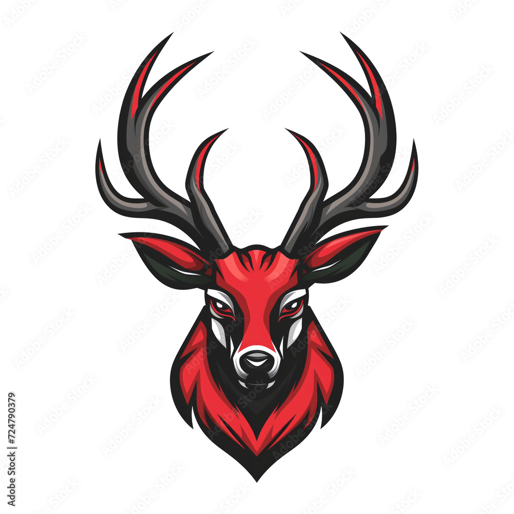 deer head isolated on white