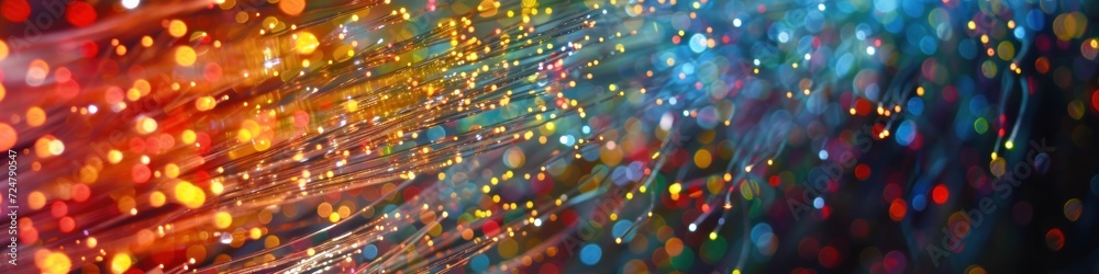Fiber optic threads weave a futuristic tapestry of data