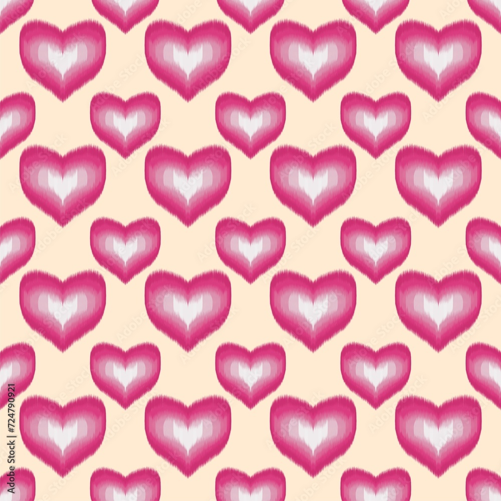 seamless pattern with pink hearts