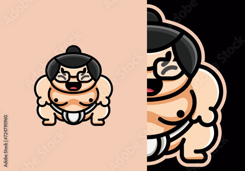 Cute sumo athlete logo