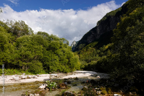 Am Wildbach Raccolana am Monte Cimone in Italie