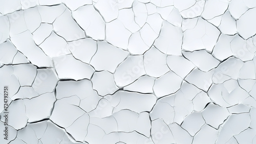 Isolated cracked floor against a stark white the background