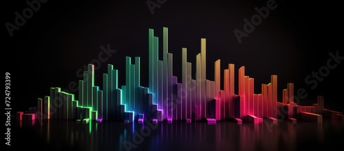 colorful sound waves on black background. Music concept © ismodin