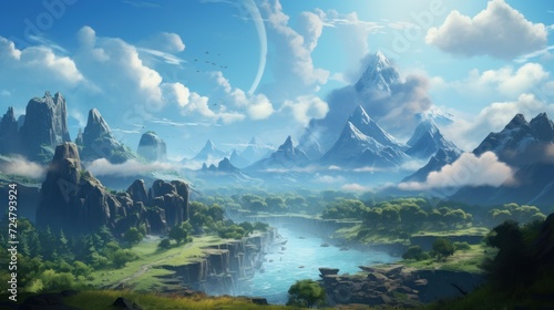 A beautiful RPG world to which you want to move and admire its beauty and breathtaking views game art photo