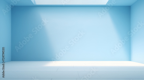 empty room with wall. Light Blue Wall in Contemporary Interior