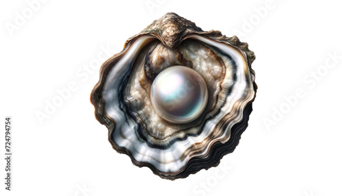 Oyster Isolated on transparent background,top view