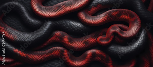 Texture of black and red snakes