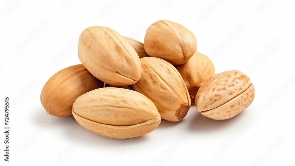 Close-up of peanut kernels isolated on a white background Close-up of peanut kernels isolated on a white background