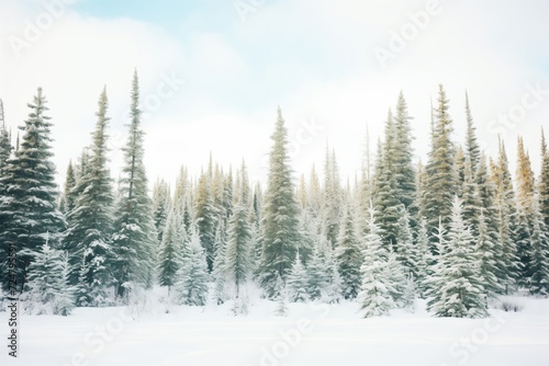 snow covering a coniferous forest in a cold hardiness zone
