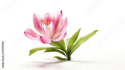 Isolating a realistic spring flower against a stark white background
