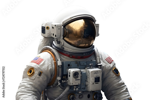 Astronaut in a space suit isolated on white or transparent background, png