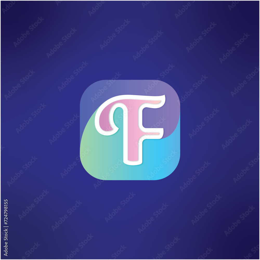 modern letter F abstract logo template, colorful, app icon, letter F logo for technology brand identity symbol mark design. modern letter F abstract logo template, colorful, app icon, letter F logo for technology brand identity symbol mark design.