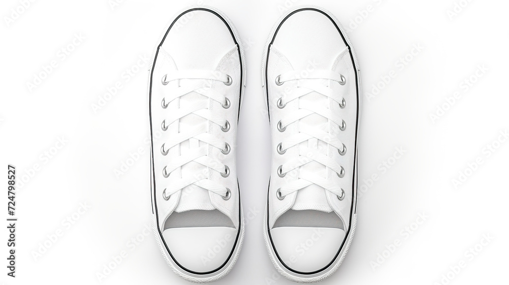 White sneakers isolated on a white background with no background color White sneakers isolated on a white background with no background color